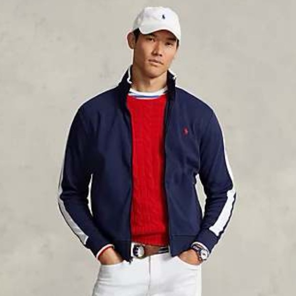 POLO RALPH LAUREN 100% Cotton Interlock Knit Track Jacket - sz 4XLT Black - Picture 12 of 16